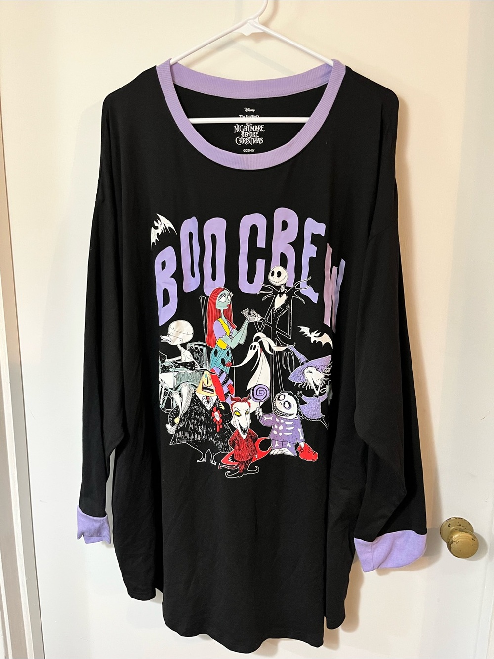 Disney The Nightmare Before Christmas Pajama Top - Black & Lavender
